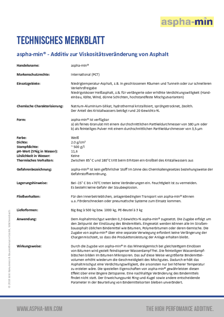 aspha-min - Technisches Merkblatt