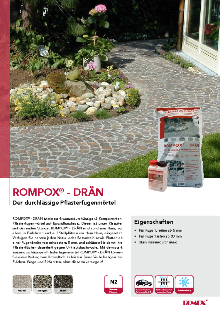 Produktdatenblatt Rompox Drän