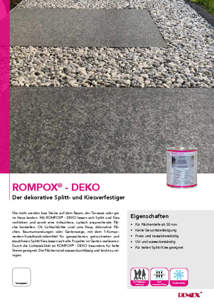 Produktdatenblatt Rompox Deko